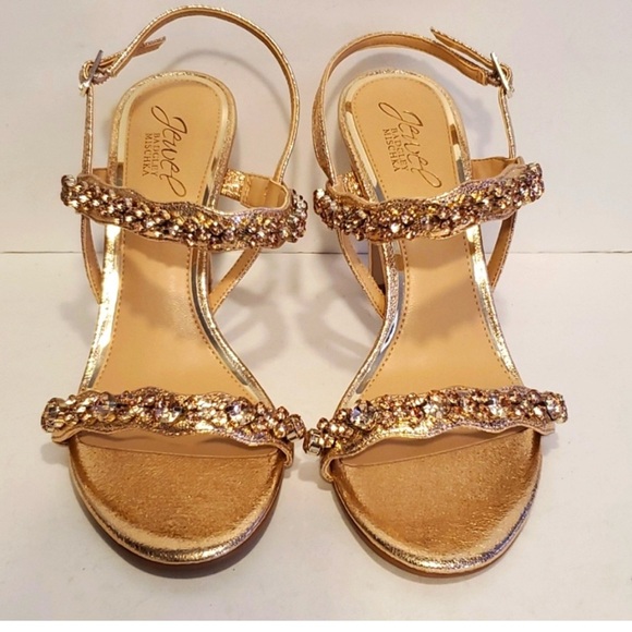 Jewel Badgley Mischka Odette Slingback Sandals Shoes In Rose Gold Size 8 NWOB - Picture 2 of 6